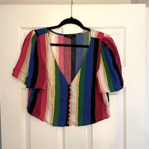 Multicolored Cropped Shirt